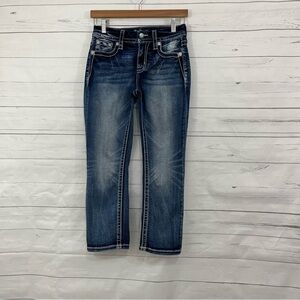 Miss Me Curvy Signature Crop Gem Rhinestone Denim Jeans